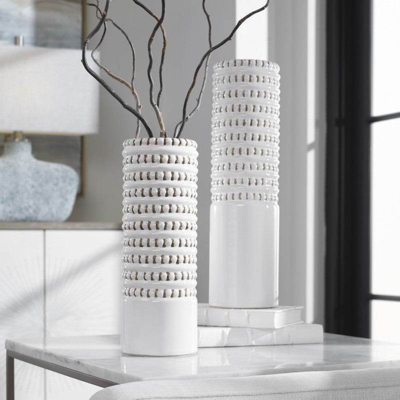 Angelou - Vases (Set of 2) - White