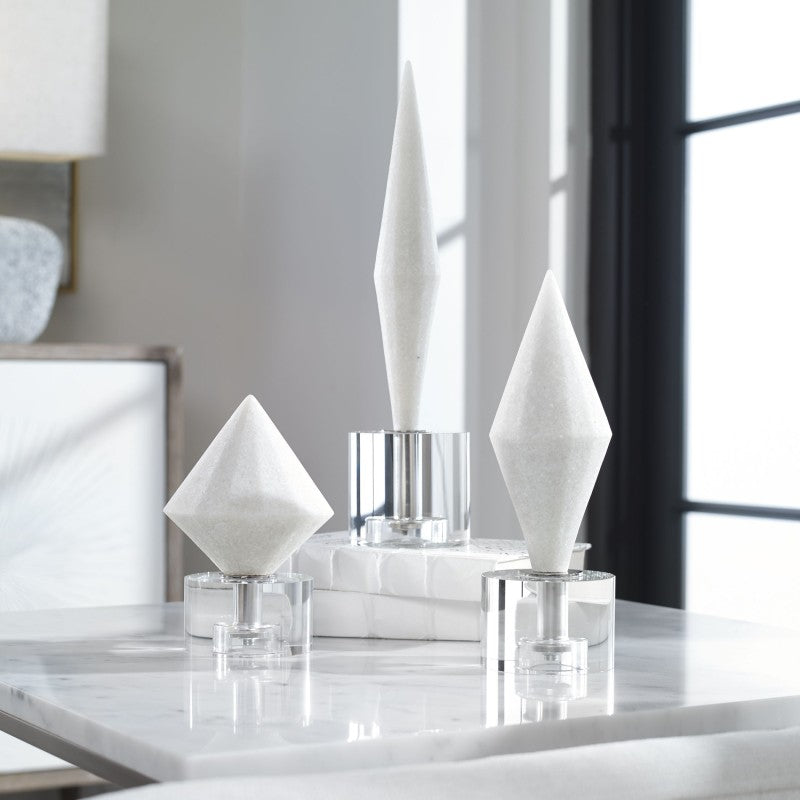 Alize - Stone Sculptures (Set of 3) - White