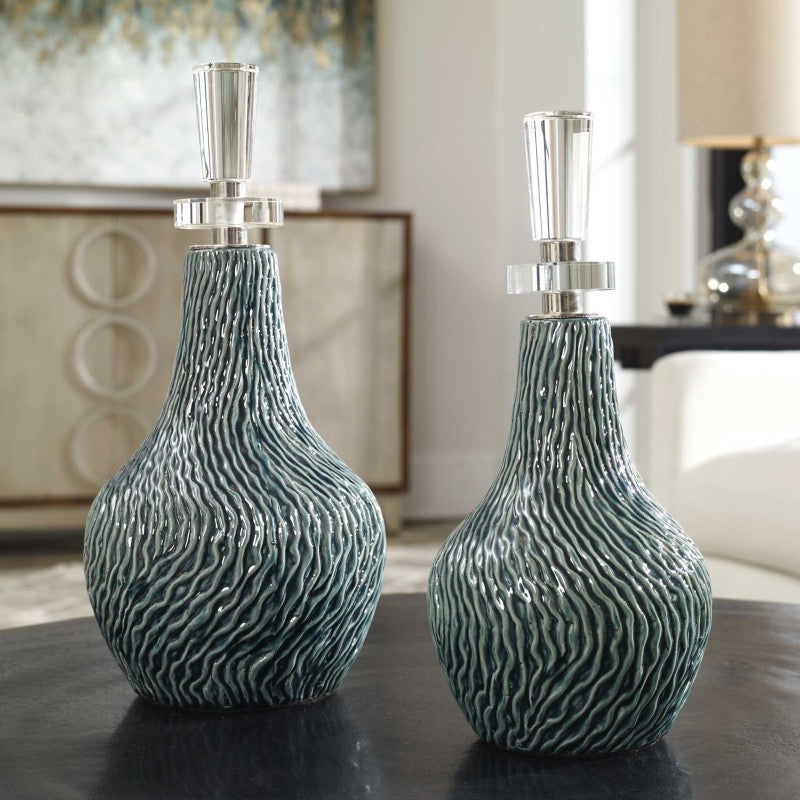 Almera - Bottles (Set of 2) - Dark Teal