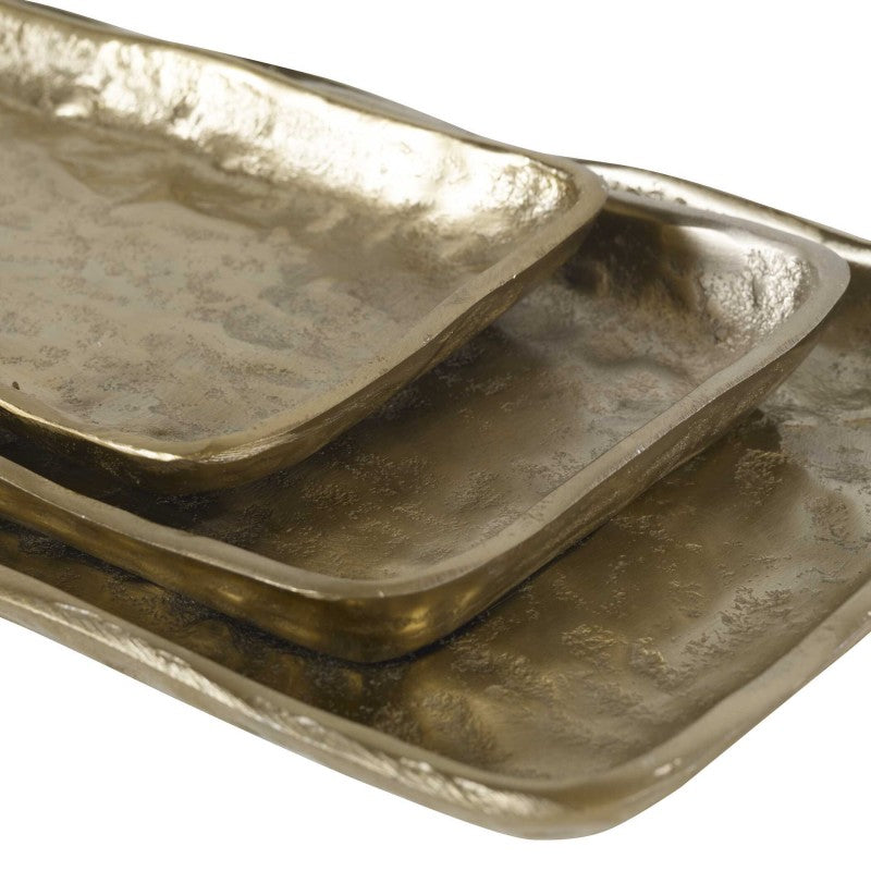 Artisan - Trays (Set of 3) - Antique Gold