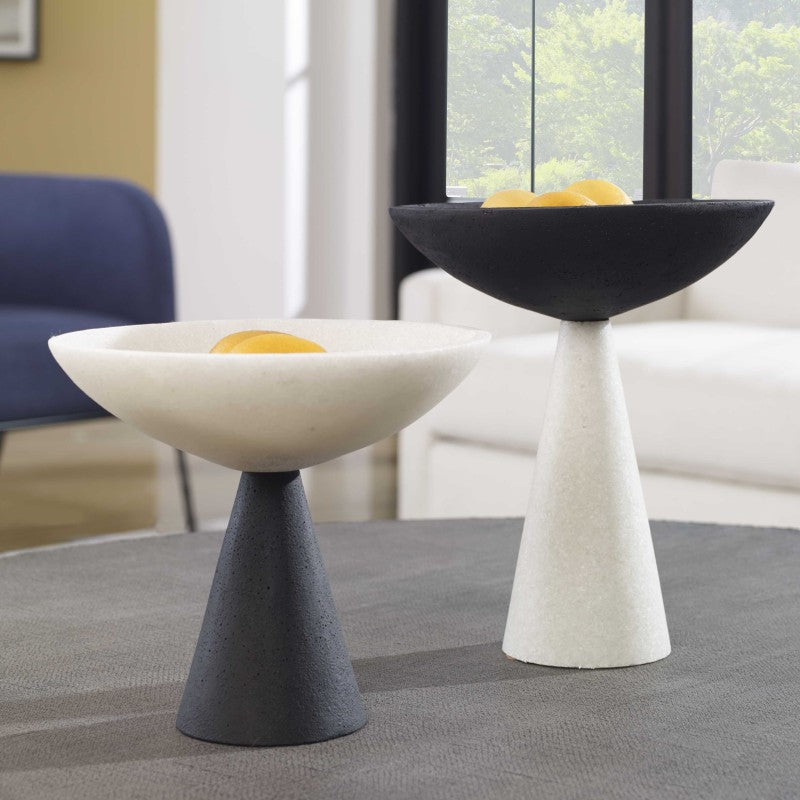 Antithesis - Marble Bowls (Set of 2) - Black & White