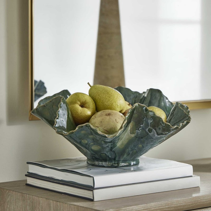 Verdant Bloom - Outdoor Bowl - Emerald Green