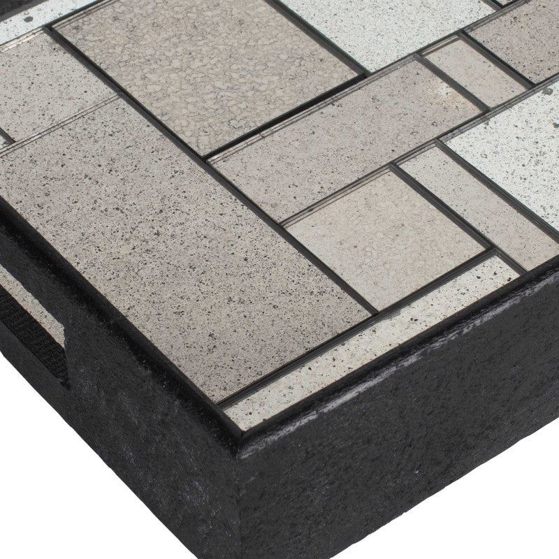 Modern - Mosaic Antique Mirrored Tray - Black