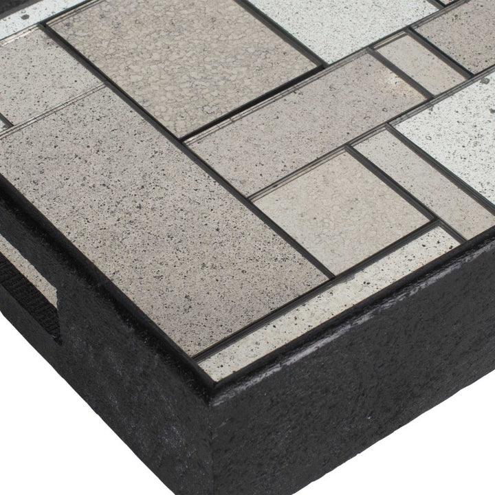 Modern - Mosaic Antique Mirrored Tray - Black
