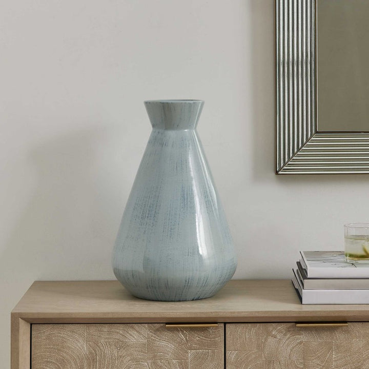 Flare Spire - Indoor-Outdoor Ceramic Vase - Blue