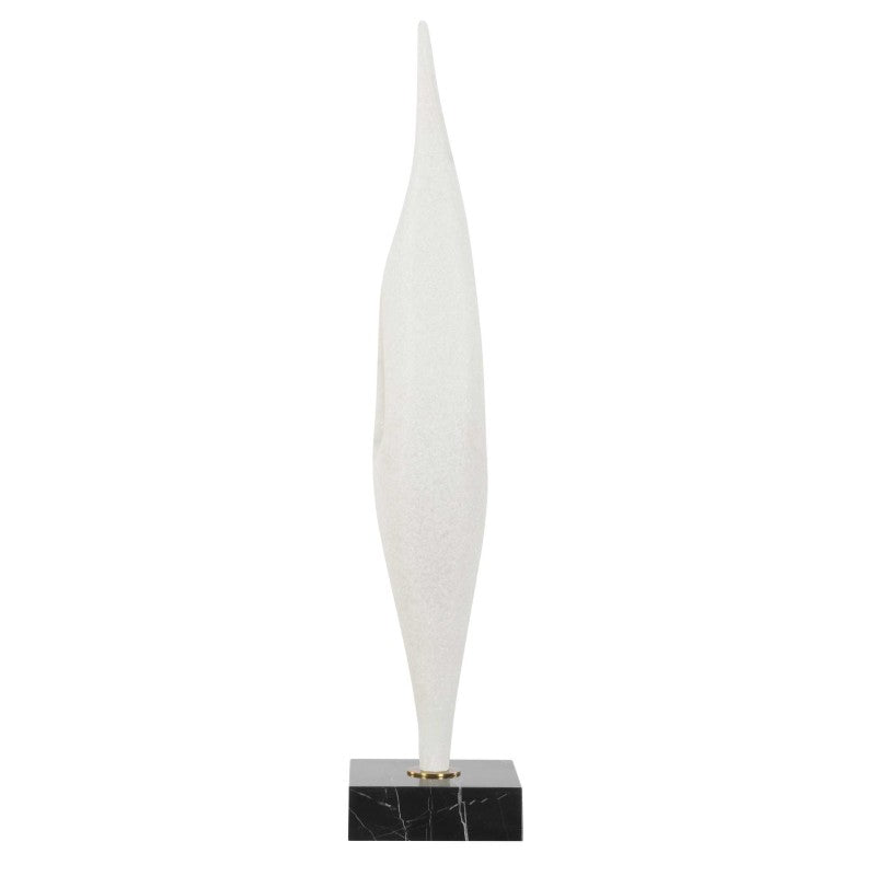 Fluid Drop - Stone Sculpture - White