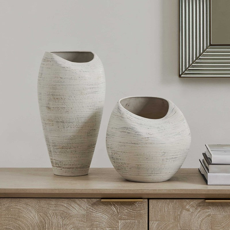 Inara - Indoor-Outdoor Vases (Set of 2) - White