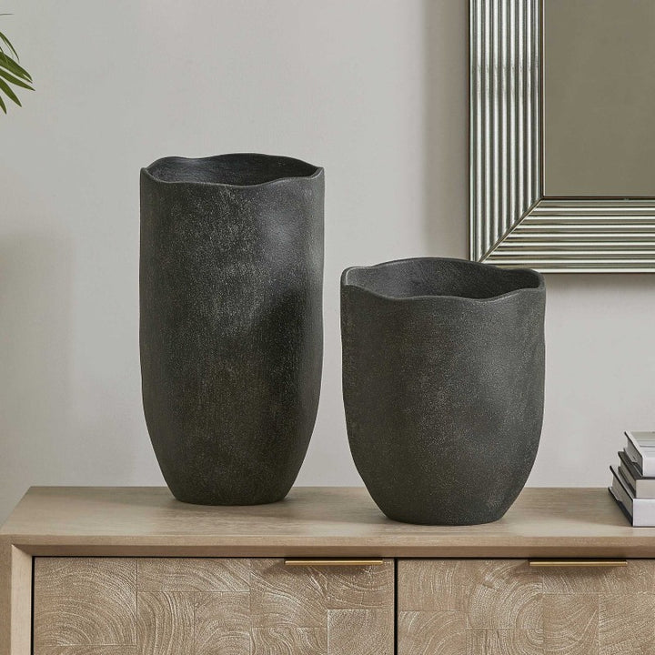 Komorebi - Indoor-Outdoor Vases (Set of 2) - Black