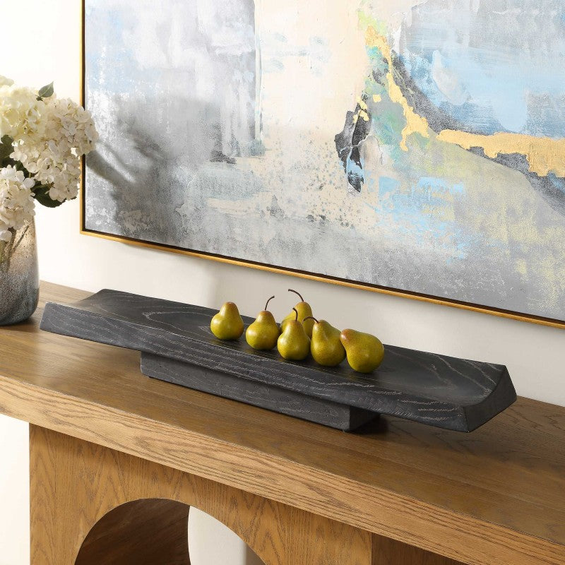Ciaran - Indoor-Outdoor Wooden Tray - Black