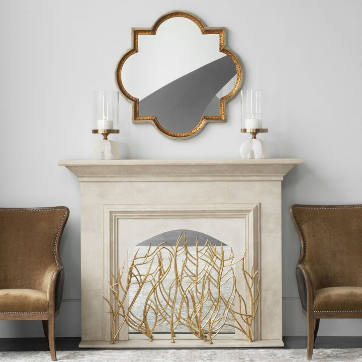 Gold Branches - Decorative Fireplace Screen - Gold