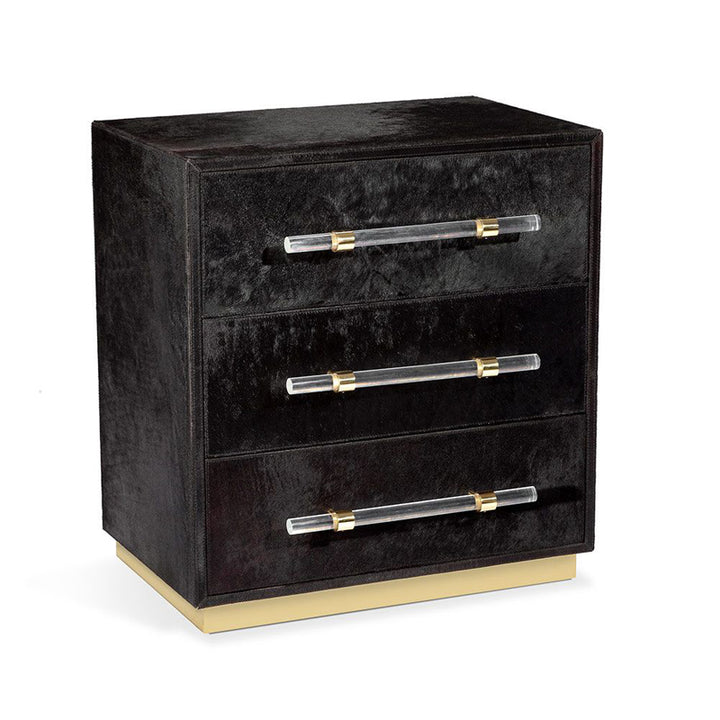 Cassian 3 Drawer Chest - Black/ Brass
