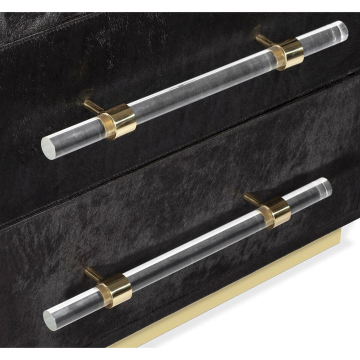 Cassian 3 Drawer Chest - Black/ Brass