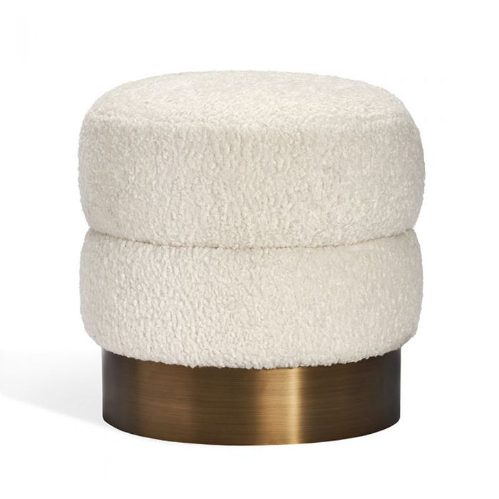 Charlize Stool - Faux Shearling/ Bronze