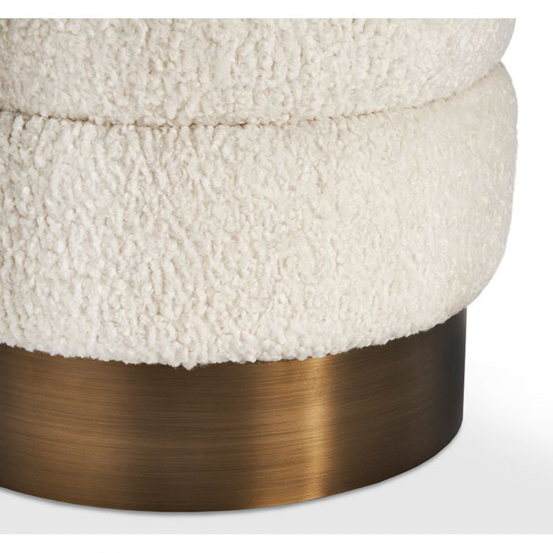Charlize Stool - Faux Shearling/ Bronze