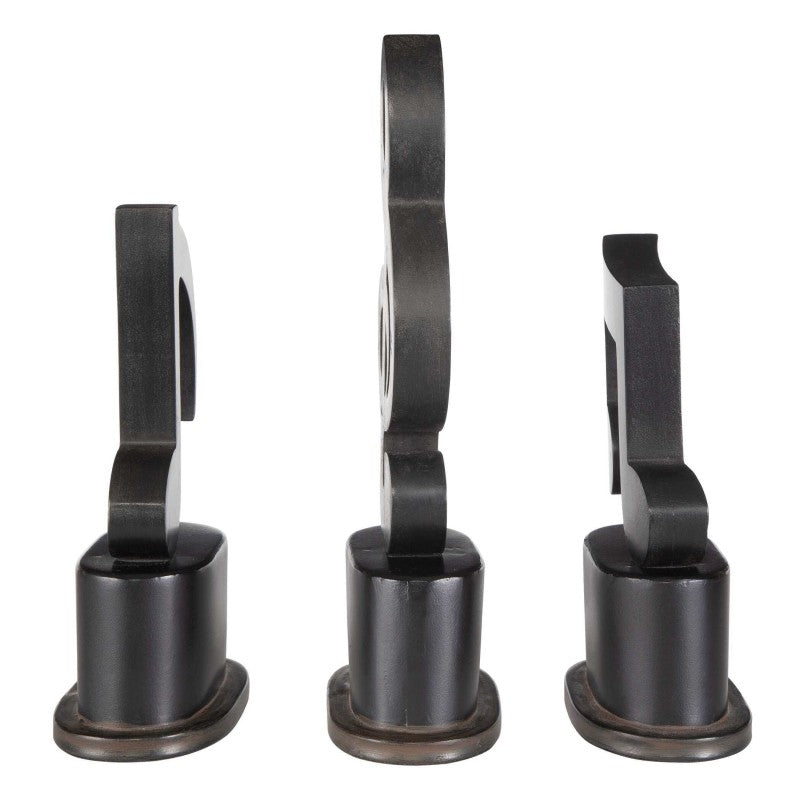 Music Notes - Metal Figurines (Set of 3) - Black