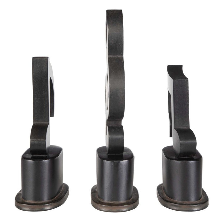 Music Notes - Metal Figurines (Set of 3) - Black