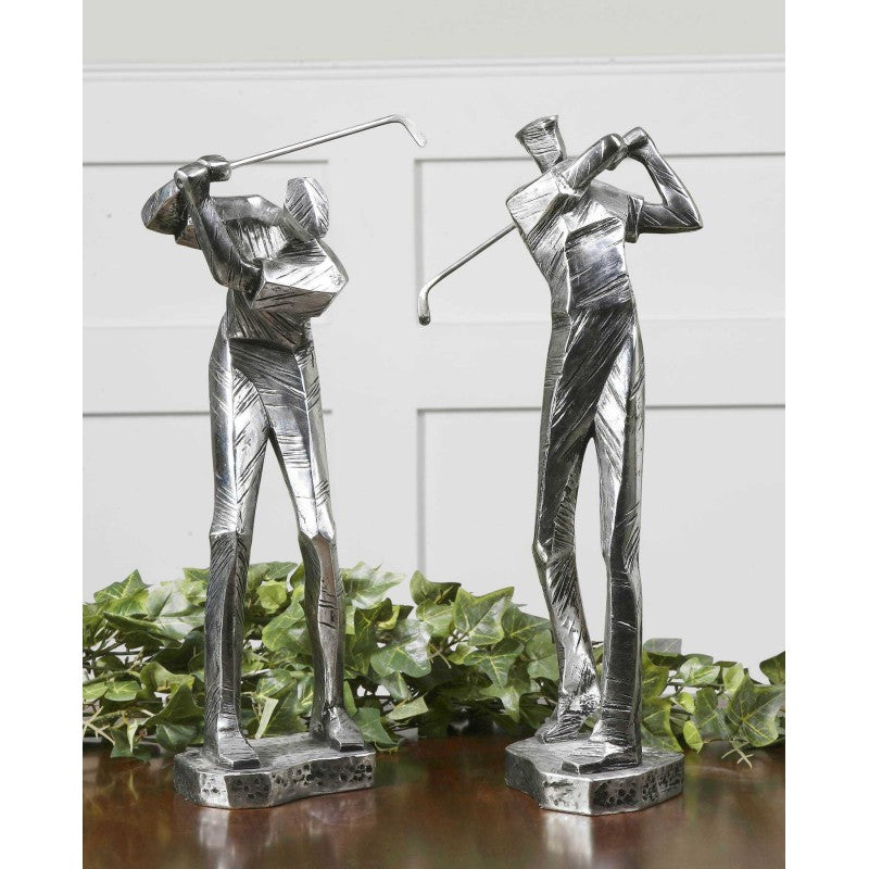 Practice Shot - Metallic Statues (Set of 2) - Pearl Silver