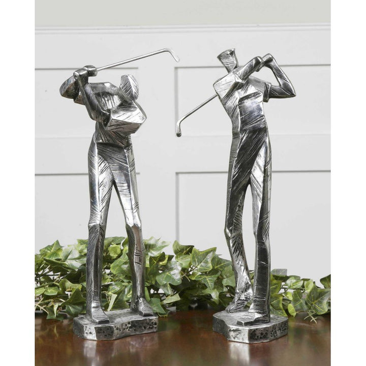 Practice Shot - Metallic Statues (Set of 2) - Pearl Silver