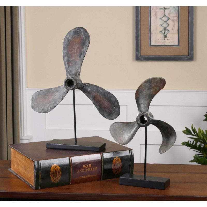 Propellers - Rust Sculptures (Set of 2) - Black