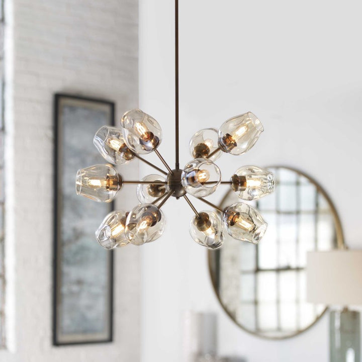 Chet - 12 Light Sputnik Chandelier - Light Brown
