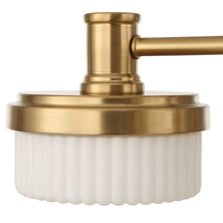 Wedge - 12 Light LED Brass Chandelier - White / Gold