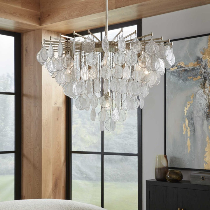 Goccia - 6 Light Tear Drop Glass Pendant - White