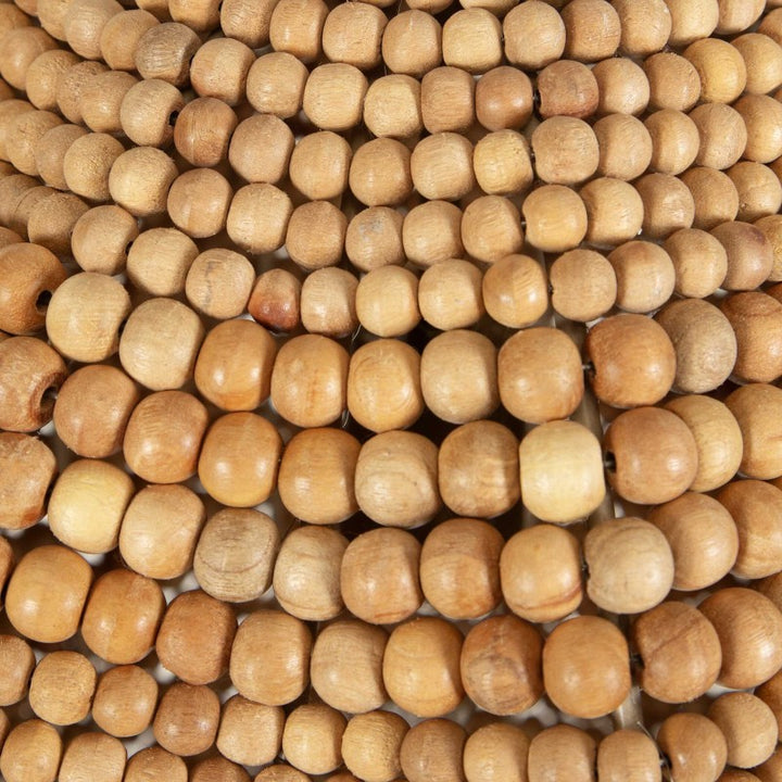 Kauri - 1 Light Wooden Bead Pendant - Brass / Woodtone