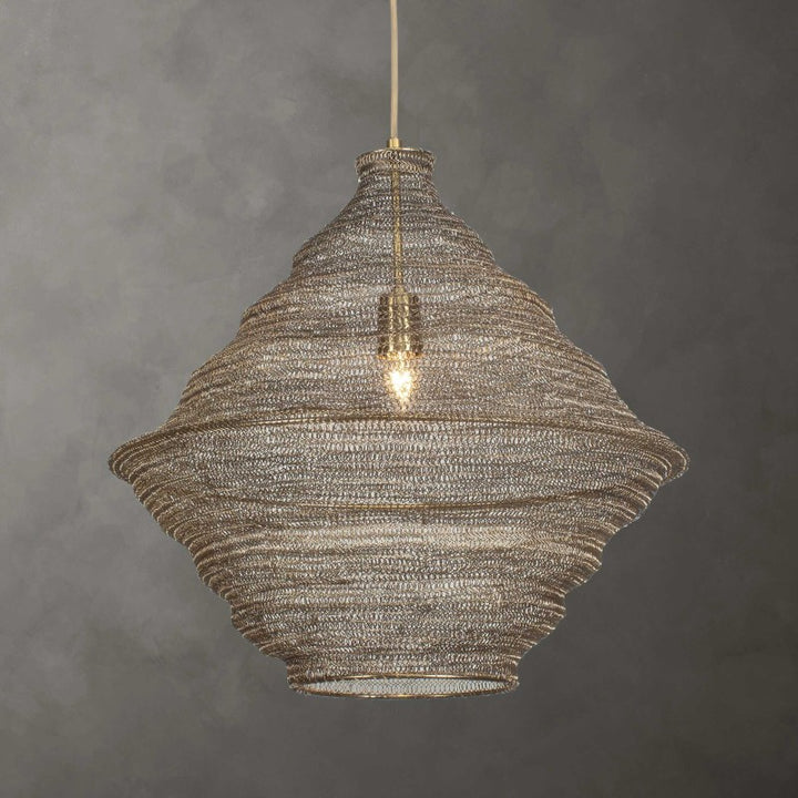 Sigh - Woven Brass 1 Light Pendant - Brass