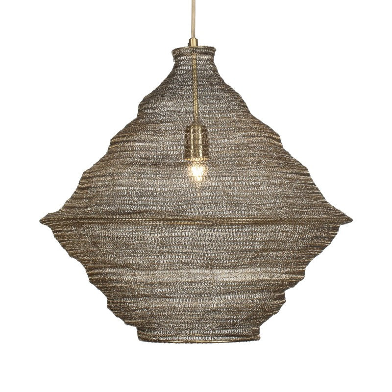 Sigh - Woven Brass 1 Light Pendant - Brass