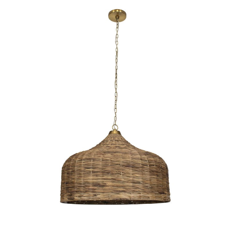 Tauranga - Seagrass 5 Light Pendant - Light Brown