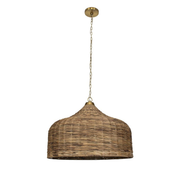 Tauranga - Seagrass 5 Light Pendant - Light Brown
