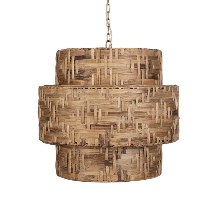 Water Hyacinth - 4 Light Woven Pendant - Light Brown