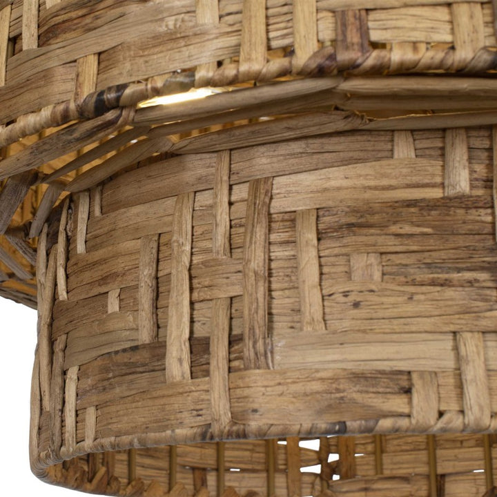 Water Hyacinth - 4 Light Woven Pendant - Light Brown