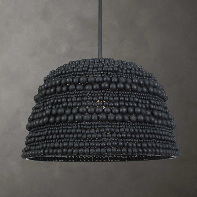 Persephone - Bead 1 Light Pendant - Black
