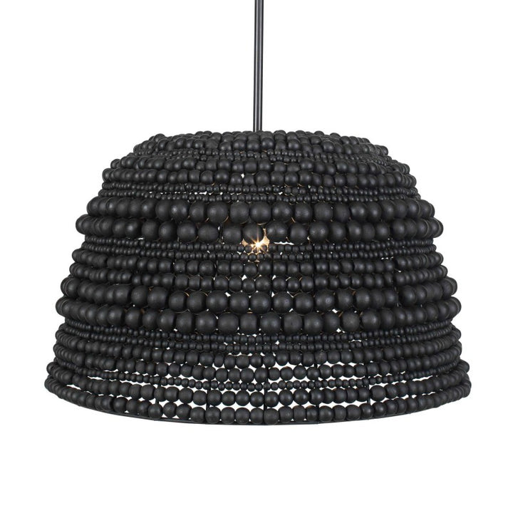 Persephone - Bead 1 Light Pendant - Black