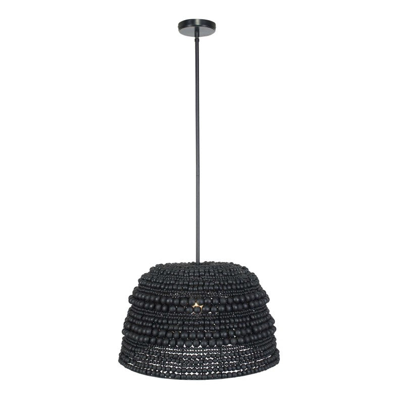 Persephone - Bead 1 Light Pendant - Black