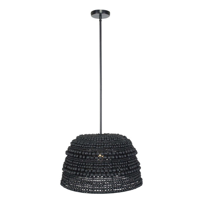 Persephone - Bead 1 Light Pendant - Black