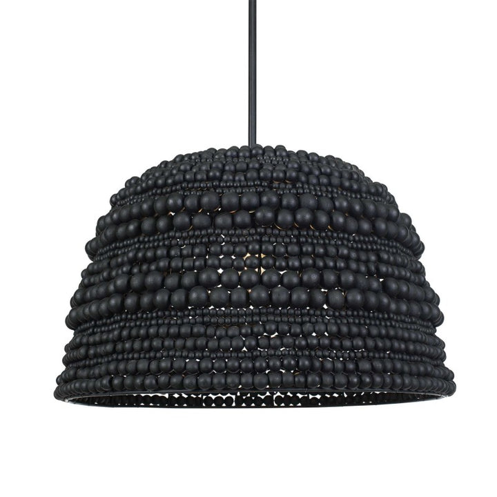 Persephone - Bead 1 Light Pendant - Black