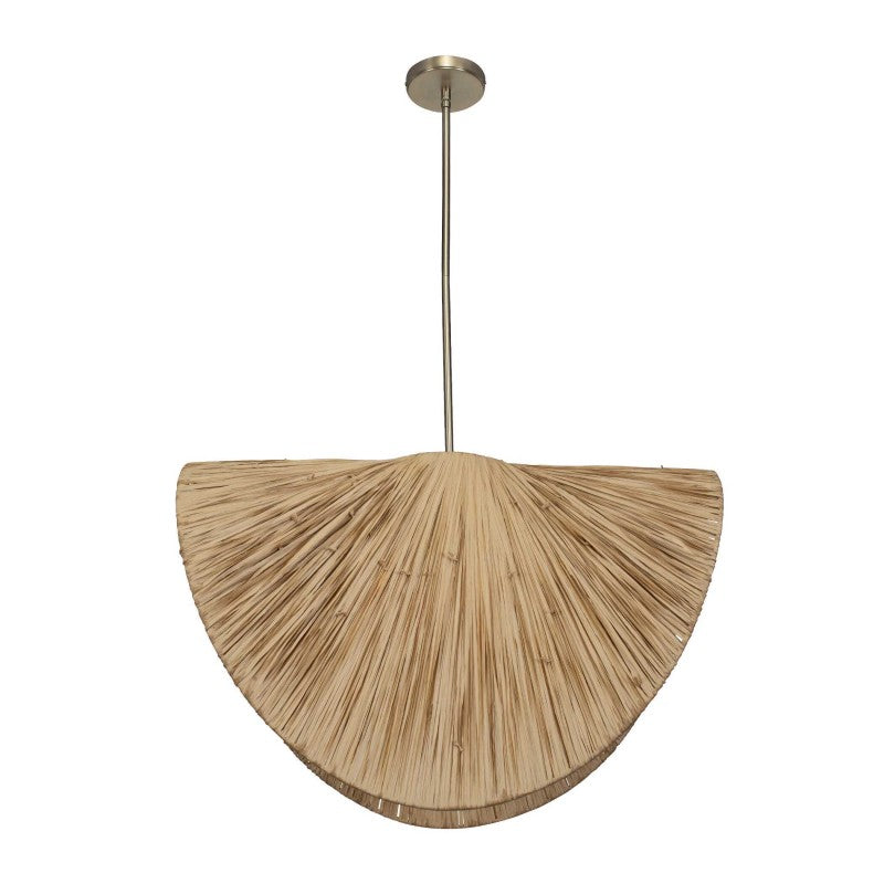 Bend - 1 Light Raffia Pendant - Light Brown