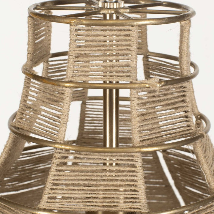 Hestia - 1 Light Natural Rope Pendant - Light Brown
