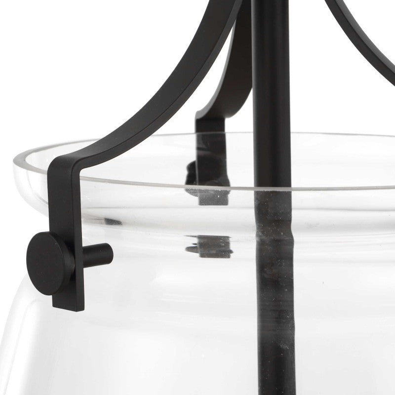Dewdrop - 1 Light Glass Shade Pendant - Black