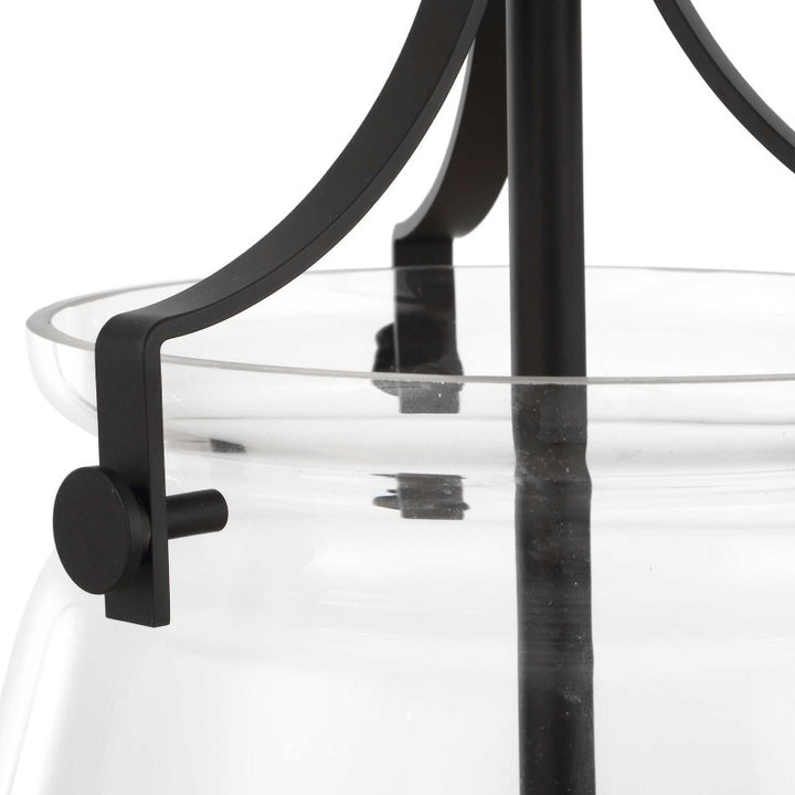 Dewdrop - 1 Light Glass Shade Pendant - Black