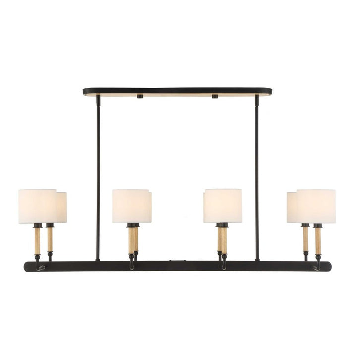 Franconia - 8 Light Pendant - Black / White