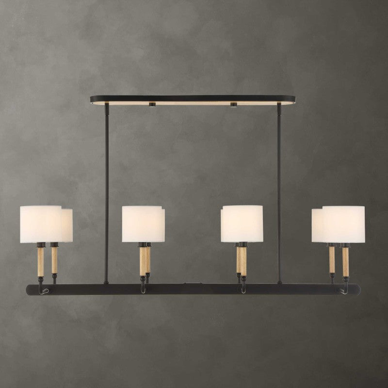 Franconia - 8 Light Pendant - Black / White