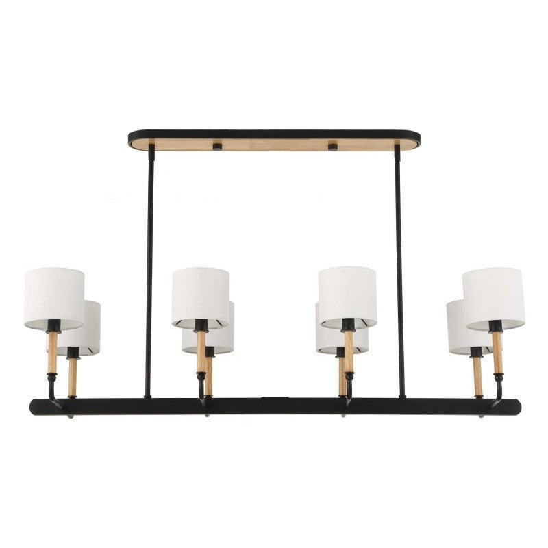 Franconia - 8 Light Pendant - Black / White