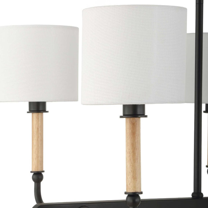 Franconia - 8 Light Pendant - Black / White
