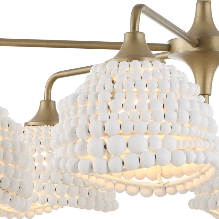 Biddeford - 6 Light Beaded Pendant - White