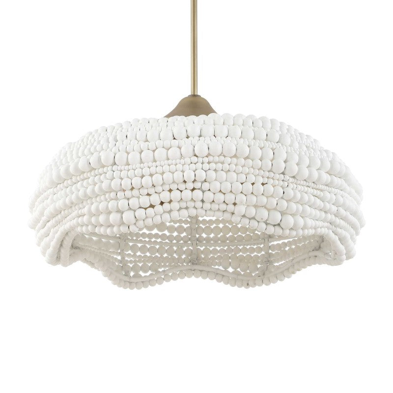 Biddeford - 5 Light Beaded Pendant - White
