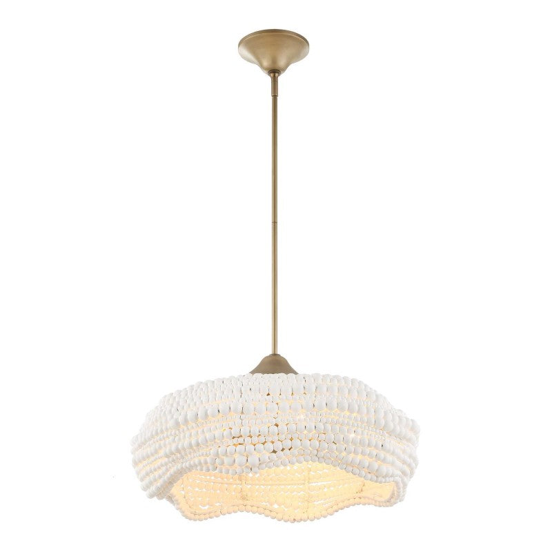 Biddeford - 5 Light Beaded Pendant - White