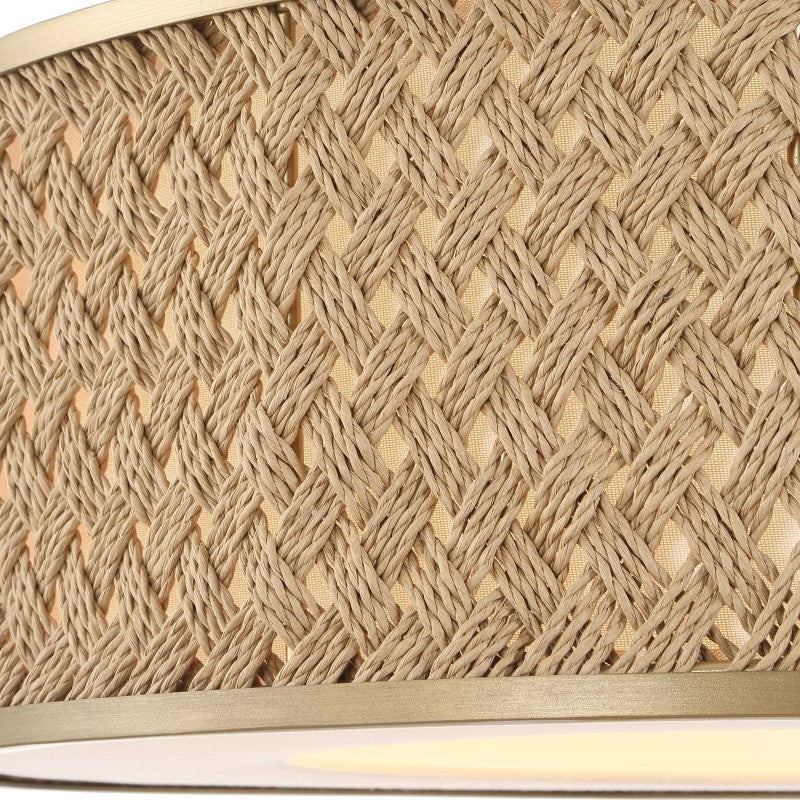 Pinchot - 4 Light Rattan Drum Pendant - Brown